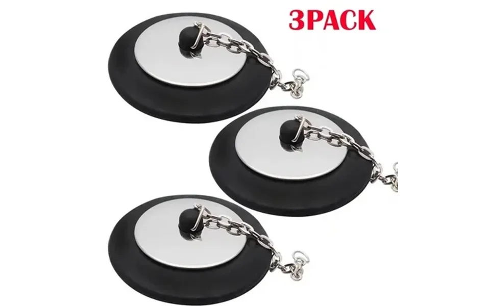 Drain Protector Kitchen Sink Bathroom Tub Drain Cover Plug With Chain-3 Pack