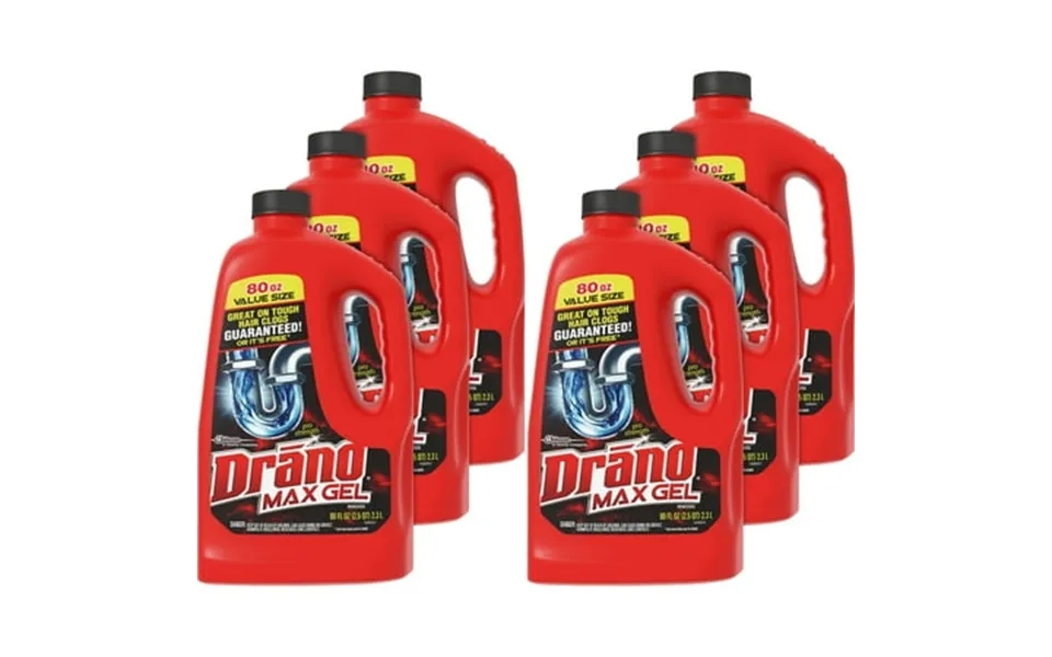 Drano Sjn694772ct Max Gel Clog Remover 6 Carton Yellow