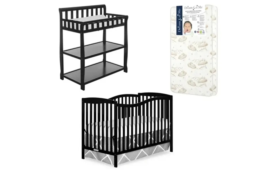 Dream On Me Nursery Essentials Bundle Of Dream On Me Chelsea 5-in-1 Convertible Crib Dream On Me Ashton Changing-table W