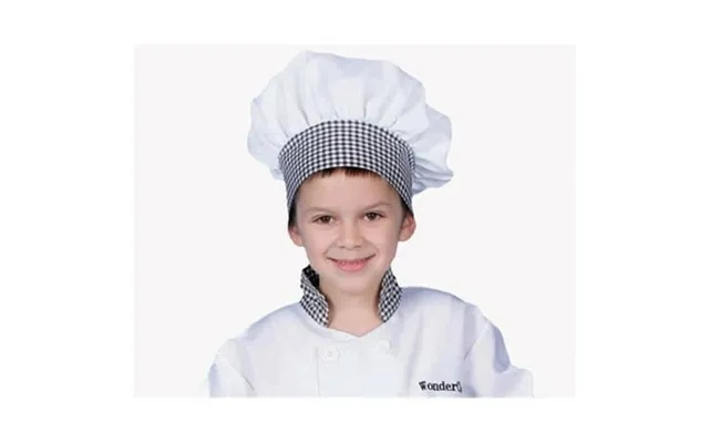 Dress Up America Kid S Gingham Chef Hat Costume Accessory Set With High-quality Components Black product image
