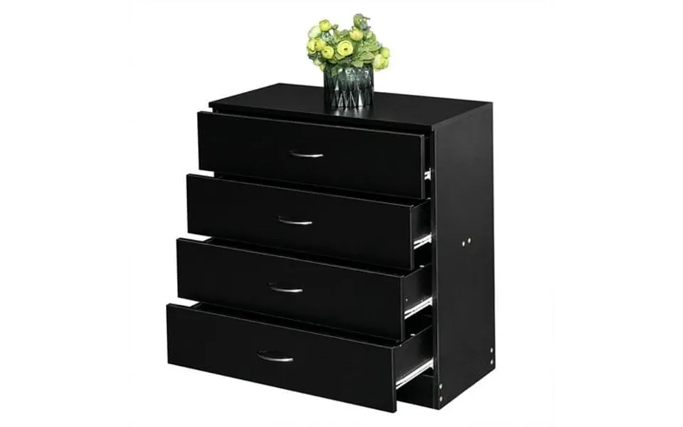 Dressers For Bedroom Heavy Duty 4-drawer Wood Chest Of Drawers Modern Storage Bedroom Chest For Kids Room Black Vertical