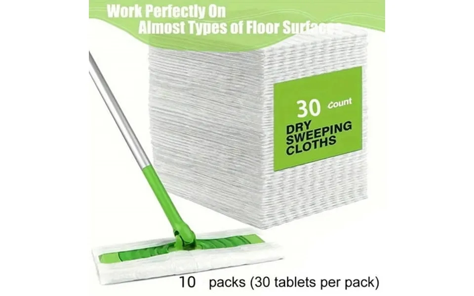 Dry Sweeping Cloths 10 Pack Disposable Duster Mop Pads For Flash Speedmop Floor Cleaning White 29x20cm
