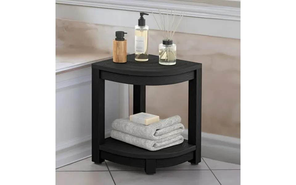 Dycanpo Corner Shower Stool For Bathroom Hdps Black