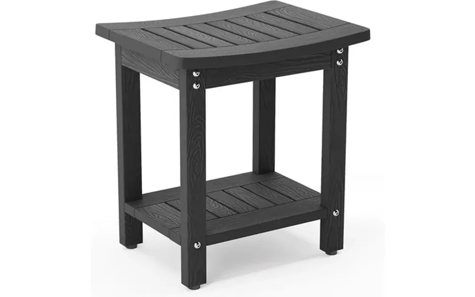 Dycanpo Hdps Shower Bench Seat Bath Spa Foot Stool For Inside Shower Waterproof Black