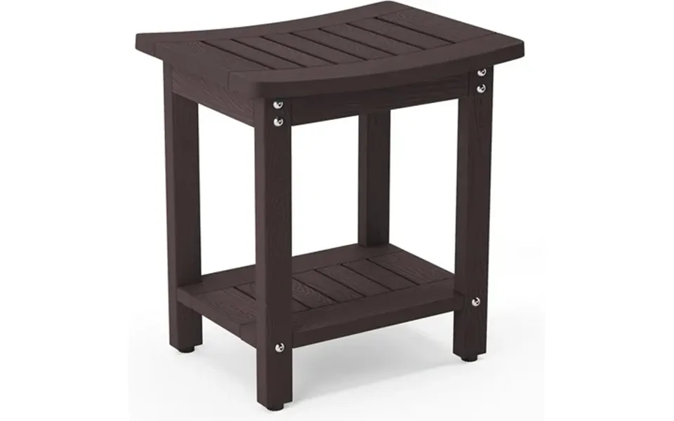 Dycanpo Hdps Shower Bench Seat Bath Spa Foot Stool For Inside Shower Waterproof Espresso