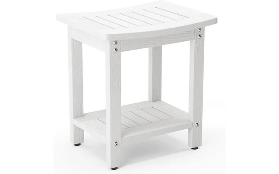 Dycanpo Hdps Shower Bench Seat Bath Spa Foot Stool For Inside Shower Waterproof White