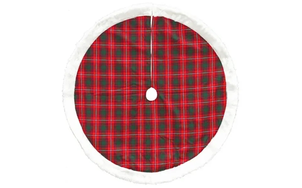 Dyno 32636948 48 In. Plaid Christmas Tree Skirt With Plush Border Red & Green