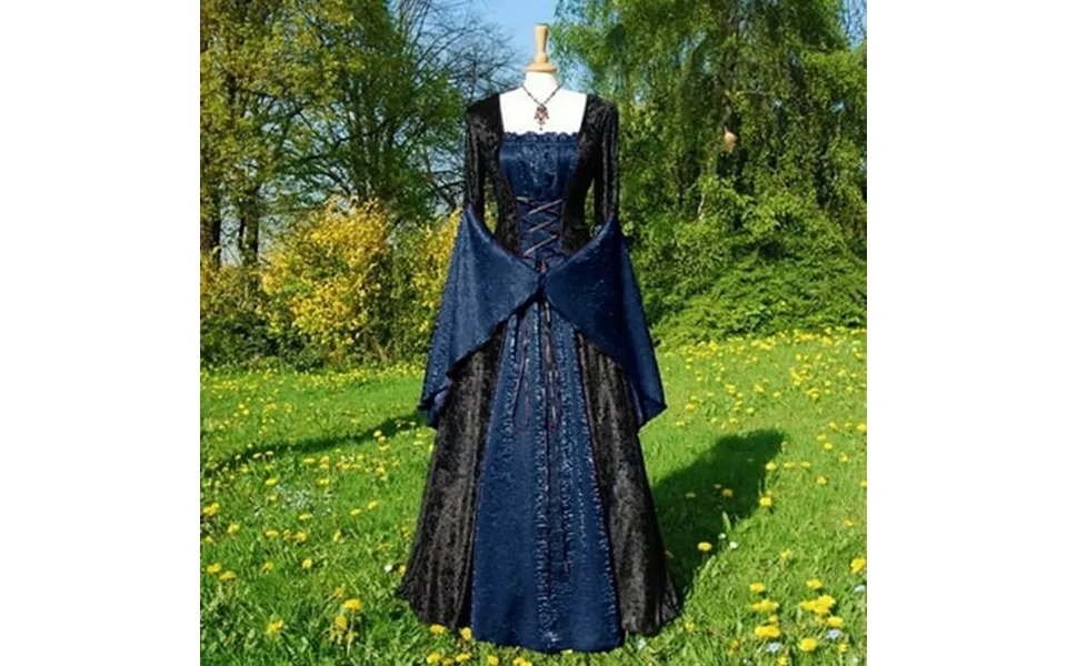 Dzwdwz Women S Victorian Dress Renaissance Costume Womens Gothic Witch Dress Medieval Trumpet Sleeved Large Skirt Hem Dr