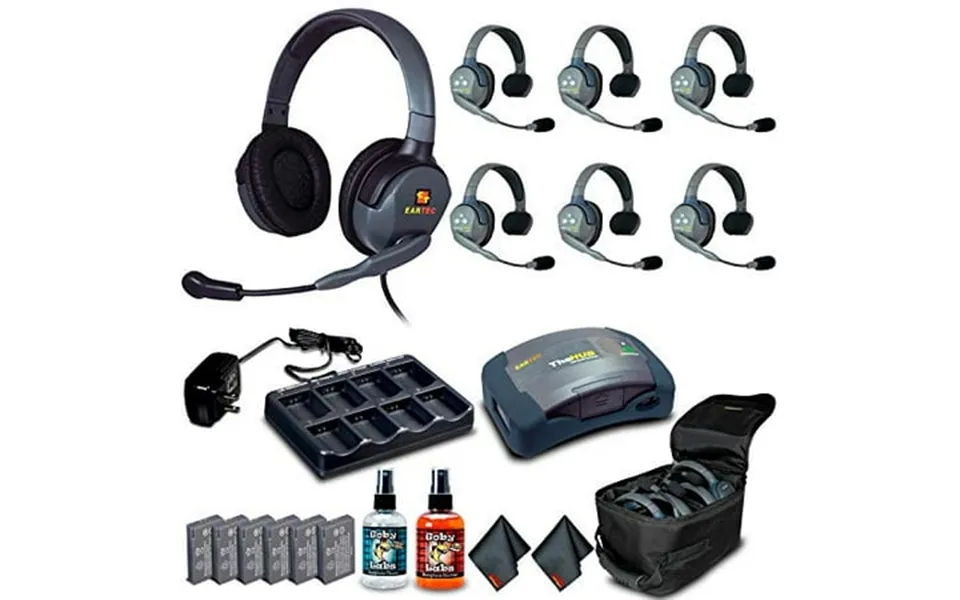 Eartec Hub7smxd Ultralite 7-person Hub Intercom System W Max 4g Double Headset
