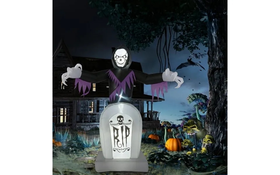 Easingroom Halloween Inflatebles Decoration Reaper Halloween Blow Up Grim Reaper And Grave 6