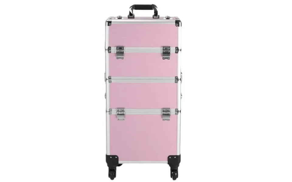 Easingroom Rolling Makeup Cases Travel Makeup Bag Organizer 3 In 1 Pink
