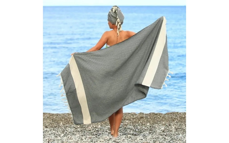 East N Blue Astrea Turkish Cotton Peshtemal Beach Towel - Black Pack Of 1