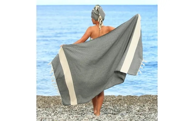 East N Blue Astrea Turkish Cotton Peshtemal Beach Towel - Black Pack Of 1 product image