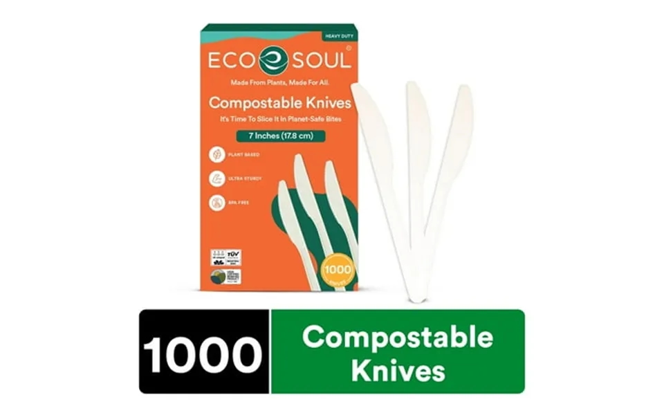 Eco Soul Compostable Knives Set 1000 Count 1 Pack