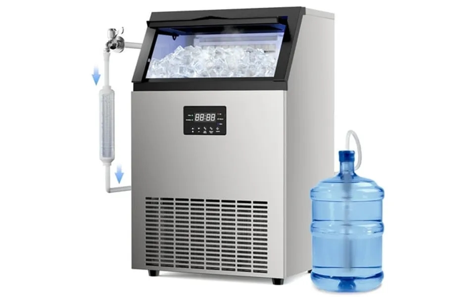Ecojoy Commercial Ice Maker 200lbs 24h Under Counter Ice Machine 400w Compressor 40lbs Storage Bin