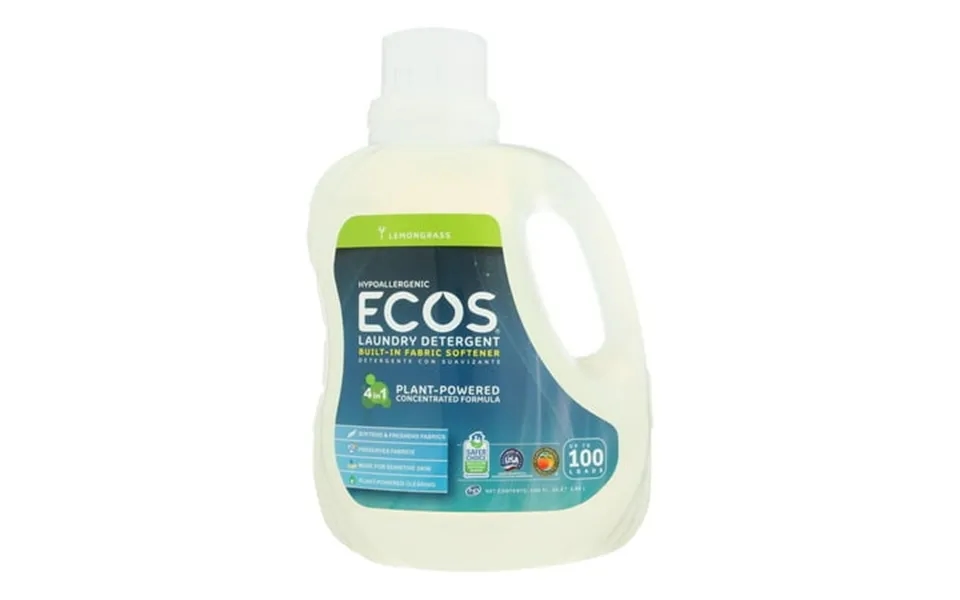 Ecos Laundry Detergent With Built-in Fabaric Softener Hypoallergenic Lemongrass