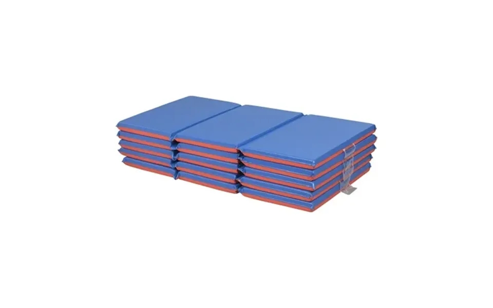 Ecr4kids Premium Folding Rest Mat 3-section 2in Blue Red 5-pack