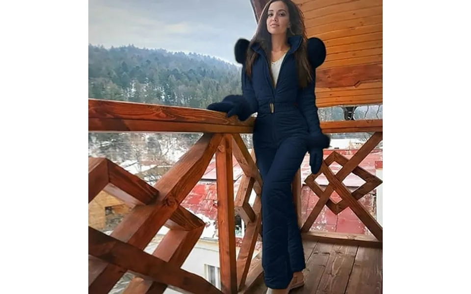 Ediodpoh Women Fashion Casual Thick Hot Snowboard Skisuit Outdoor Sports Zipper Ski Suit Jumpsuits For Women Blue Xxxxxl