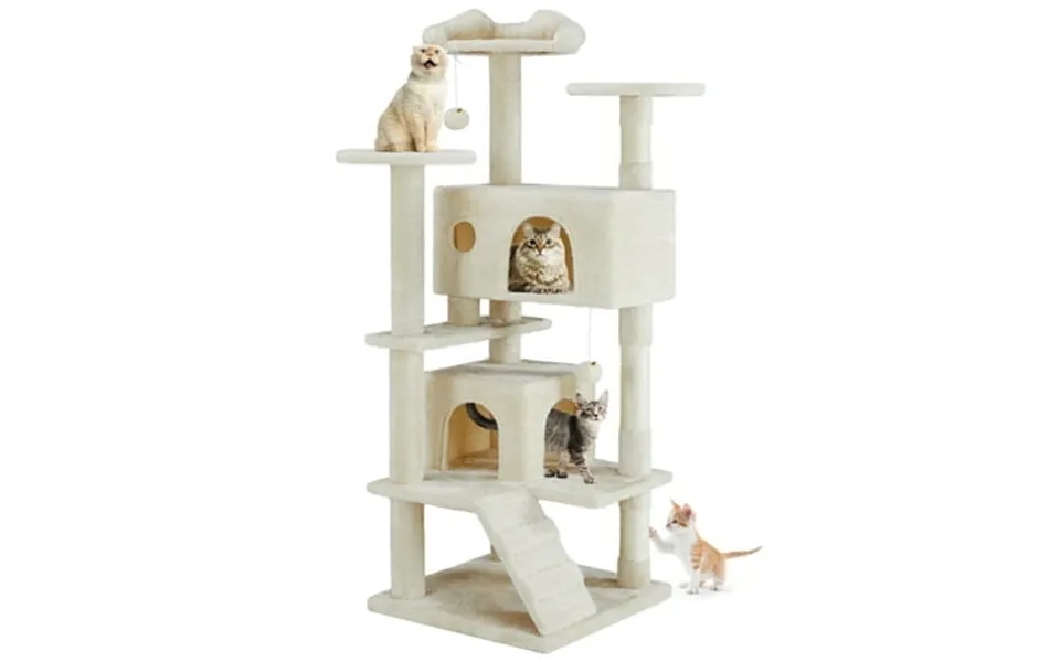 Edx 54 Cat Tree Tower For Indoor Cats Multi-level Pet Furniture With Sisal Scratching Post Large Condo Climbing Ladder K