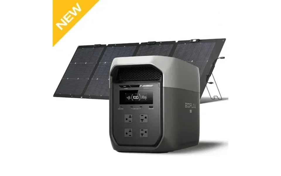 Ef Ecoflow Portable Power Station Delta 3 Max With 220w Bifacial Solar Panel 3400w X-boost Output Ultra-fast 0-80% Charg