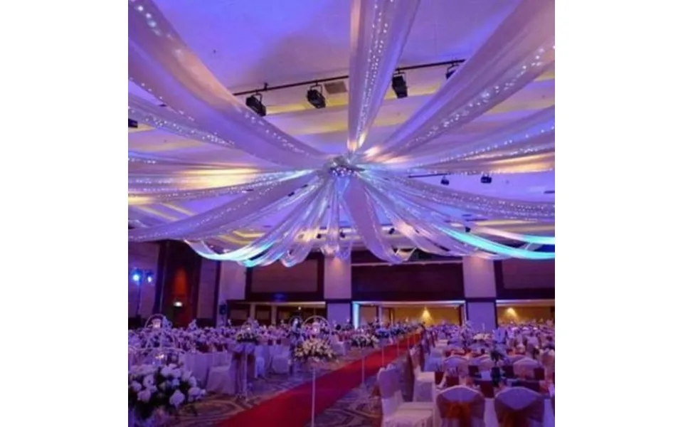 Efavormart Full Set Of 4 White Panels With 20 Hoop Ceiling Draping Kit For Wedding Party Banquet Event - Free Tool Kit