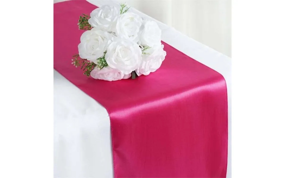 Efavormart Premium Satin Table Top Runner For Weddings Birthday Party Fit Rectangle And Round Table 12 X 108 Fushia