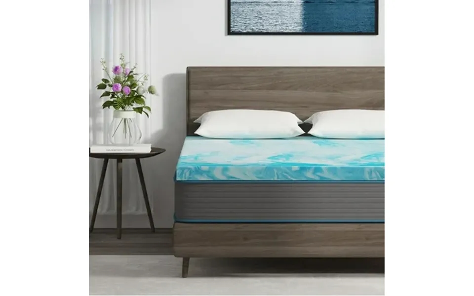 Egohome 3 Inch Cooling Gel Memory Foam Mattress Topper King Mattress Topper Blue