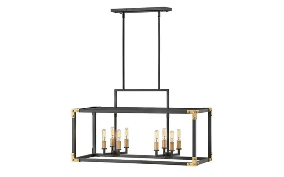 Eight Light Linear Chandelier In Transitional Style 34.5 Inches Wide By 19 Inches High Hinkley Lighting 4298sk