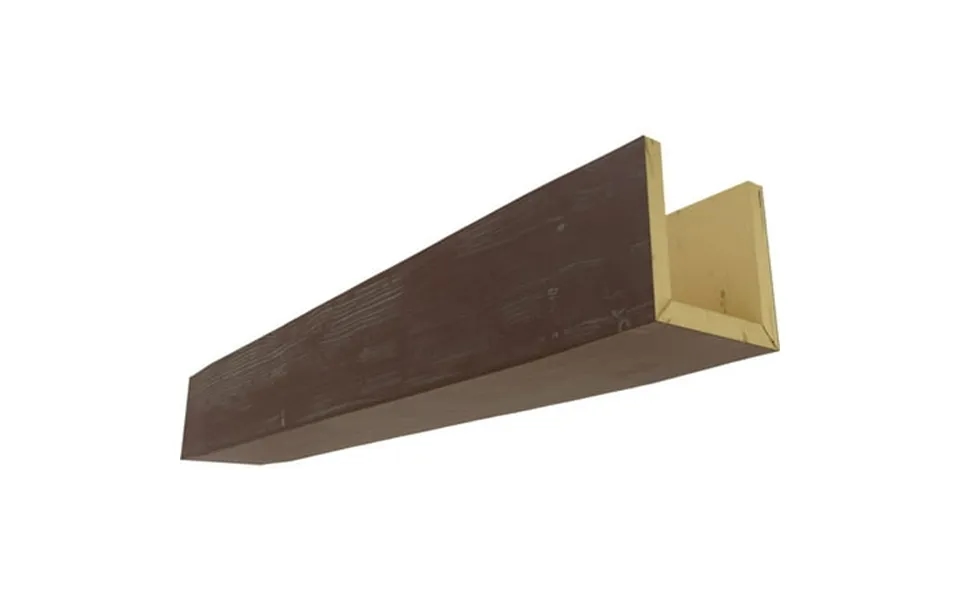 Ekena Millwork 10 W X 8 H X 20 L 3-sided U-beam Sandblasted Endurathane Faux Wood Ceiling Beam Aged Pecan