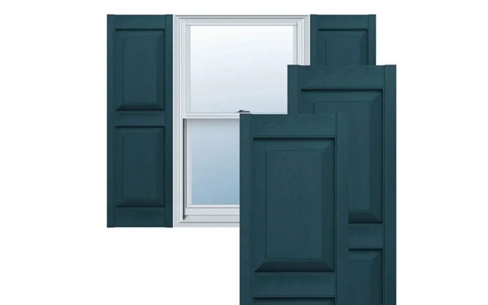 Ekena Millwork 14 3 4 W X 72 H Lifetime Vinyl Tailormade Two Equal Panels Raised Panel Shutters W Shutter-loks Per Pair