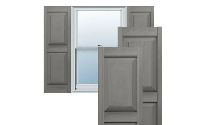 Ekena Millwork 14 3 4 W X 76 H Mid-america Vinyl Tailormade Two Equal Panels Raised Panel Shutters W Installation Shutte product image