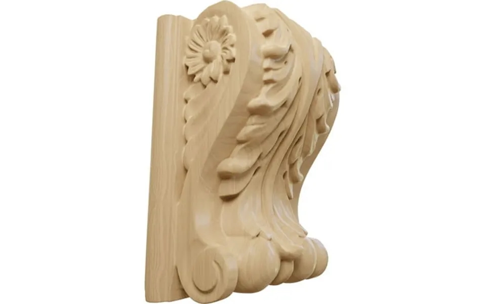 Ekena Millwork 4 1 4 W X 2 1 2 D X 5 1 2 H Medium Acanthus Block W Backplate Wood Corbel Cherry