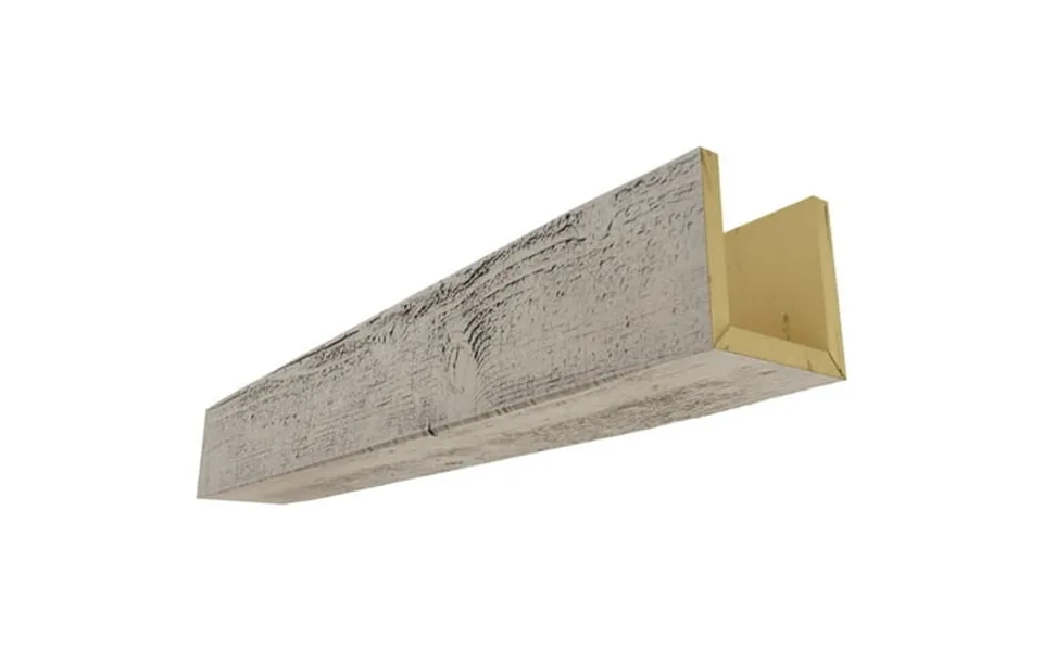 Ekena Millwork 8 W X 12 H X 16 L 3-sided U-beam Rough Sawn Endurathane Faux Wood Ceiling Beam Burnished Pine