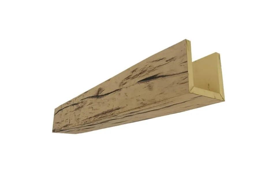 Ekena Millwork 8 W X 8 H X 24 L 3-sided U-beam Riverwood Endurathane Faux Wood Ceiling Beam Natural Golden Oak