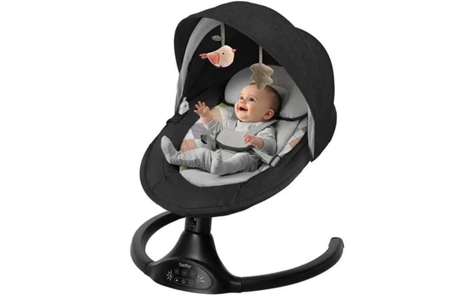 Electric Baby Swing Bioby Infant Swing Rocker With Remote Control 5 Sway Speeds Bluetooth Music Black