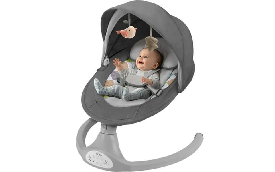 Electric Baby Swing Bioby Infant Swing Rocker With Remote Control 5 Sway Speeds Bluetooth Music Grey