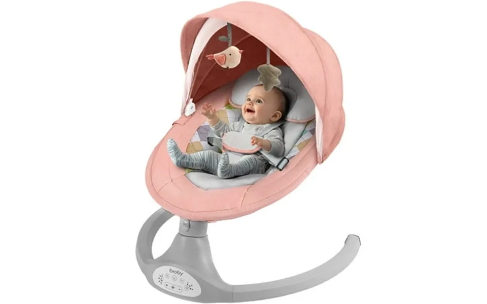 Electric Baby Swing Bioby Infant Swing Rocker With Remote Control 5 Sway Speeds Bluetooth Music Pink