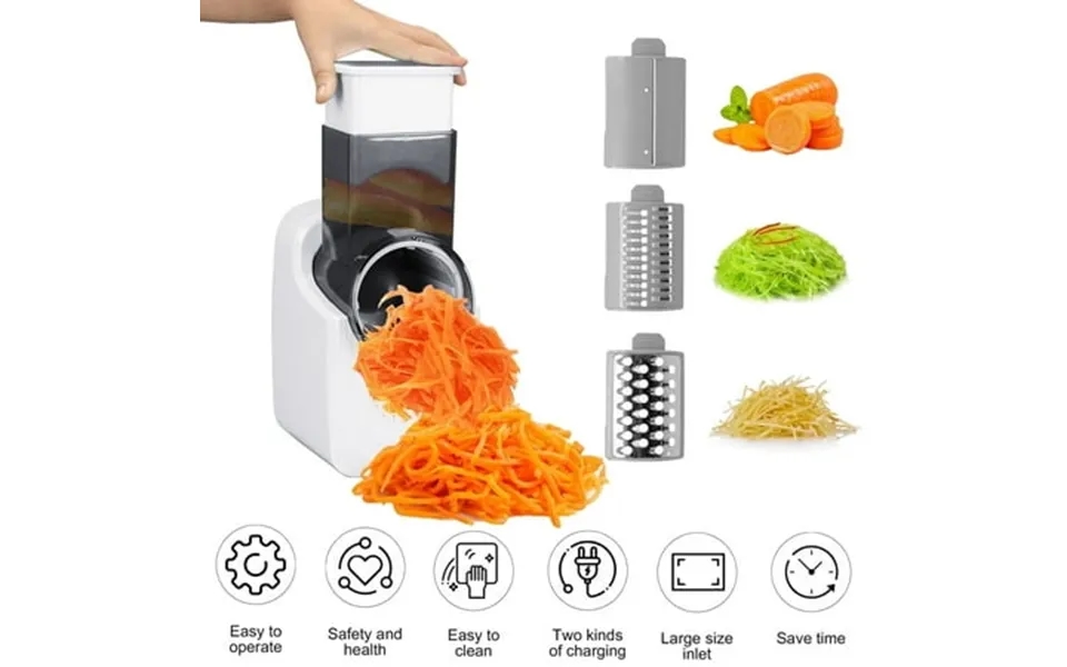 Electric Cheese Grater Shredder Automatic Vegetable Slicer With 3 Blades Handle Potato Shredder Chopper For Fruit And Ve