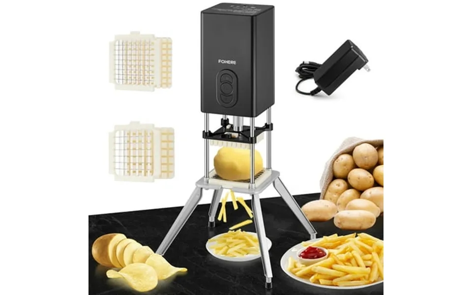Electric French Fries Cutter Professional Commercial And Home Use Stainless Steel With 1 2 And 3 8 Inch Blades Automatic