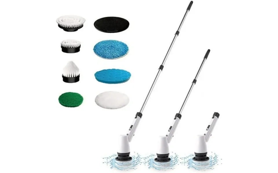 Electric Spin Scrubber Cordless Bath Tub Power Scrubber With Long Handle & 8 Replaceable Heads Detachable As Short Handl