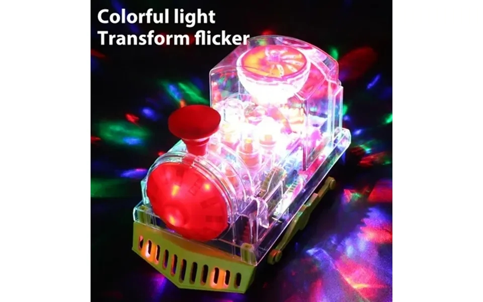Electric Train Set Transparent Electric Gear Train With Music Light Rotating Toy Children S Birthday Gift For Children