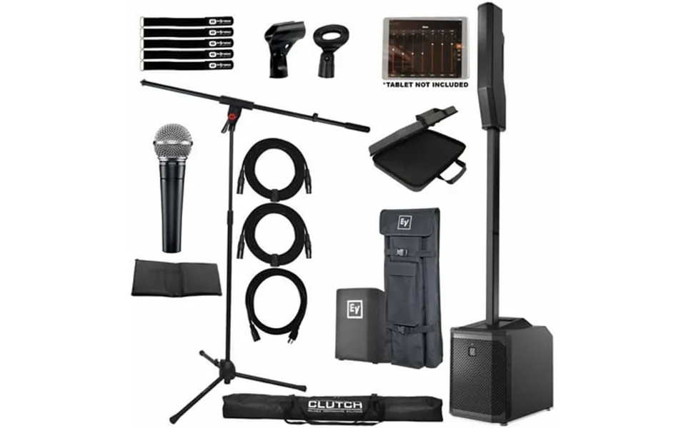 Electro-voice Evolve 30m Black Portable Column System With Vocal Microphone & Stand Package