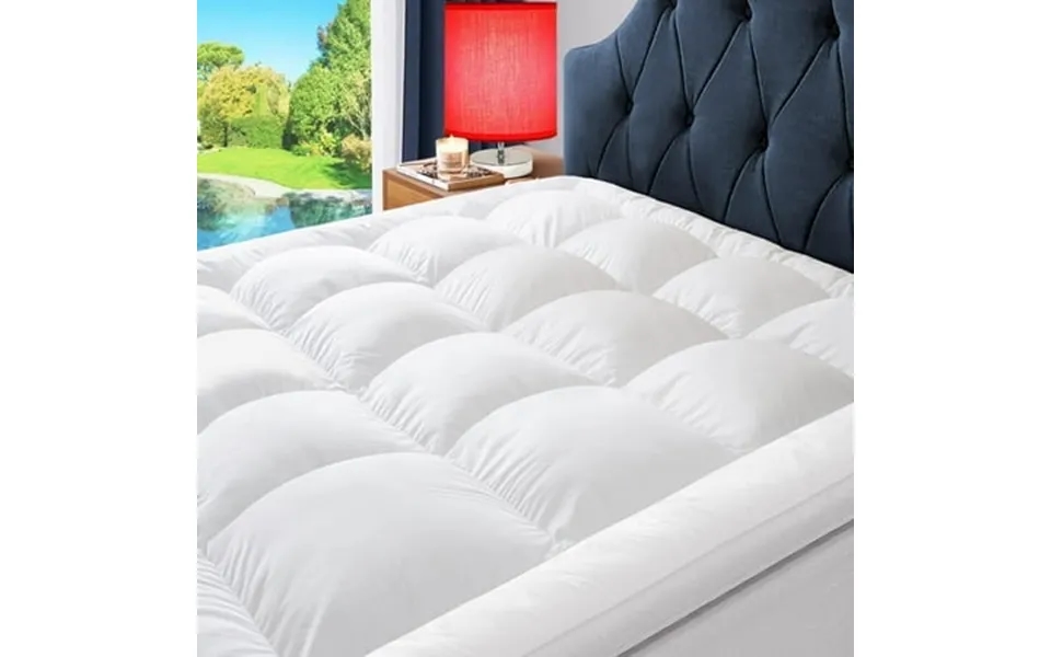 Elemuse Extra Thick California King Mattress Cover 1300gsm Hi-tech Down Alternative Fiber 400tc Organic Cotton Shell 3d