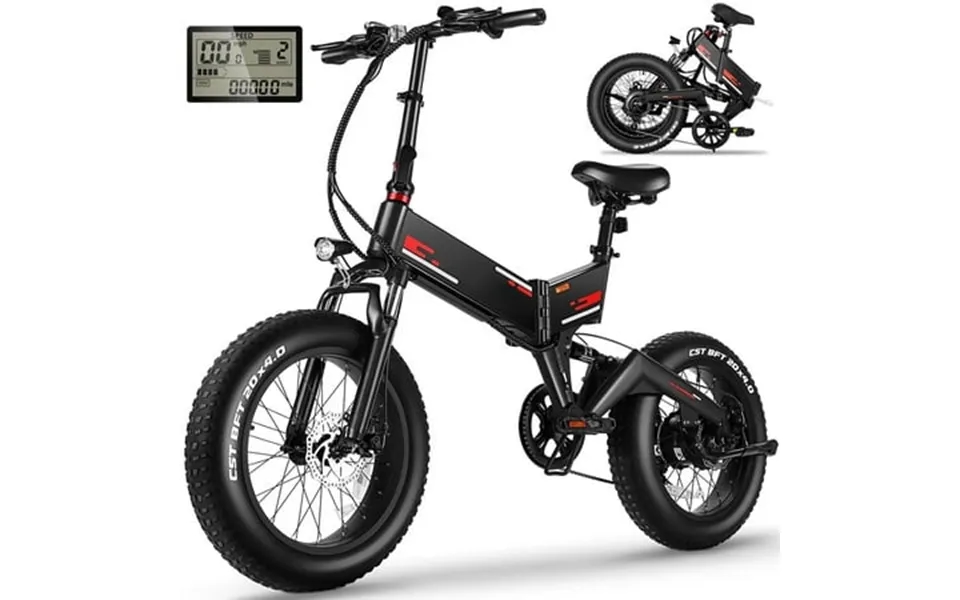 Elifine 500w Mountain E Bike Mens 20 X4 Foldable Electric Bike Fat Tire 5 Riding Modes Max 19