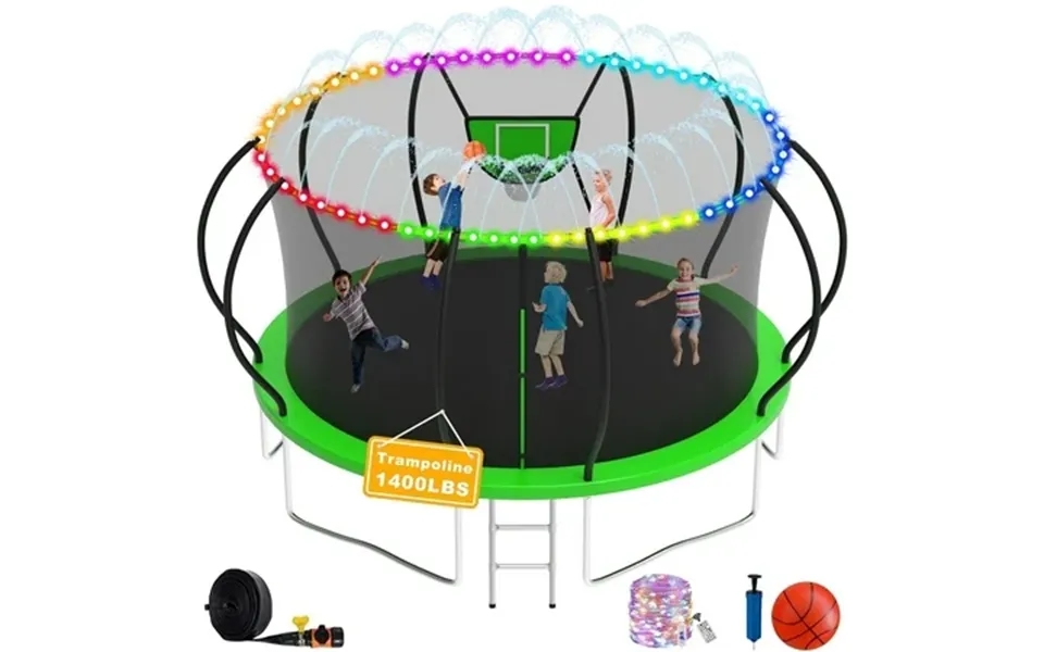 Elitezip 1400lbs Trampoline For Kids And Adults 8 Ft 10ft 12ft 16ft 14ft Trampolines With Enclosure Net Basketball Hoop