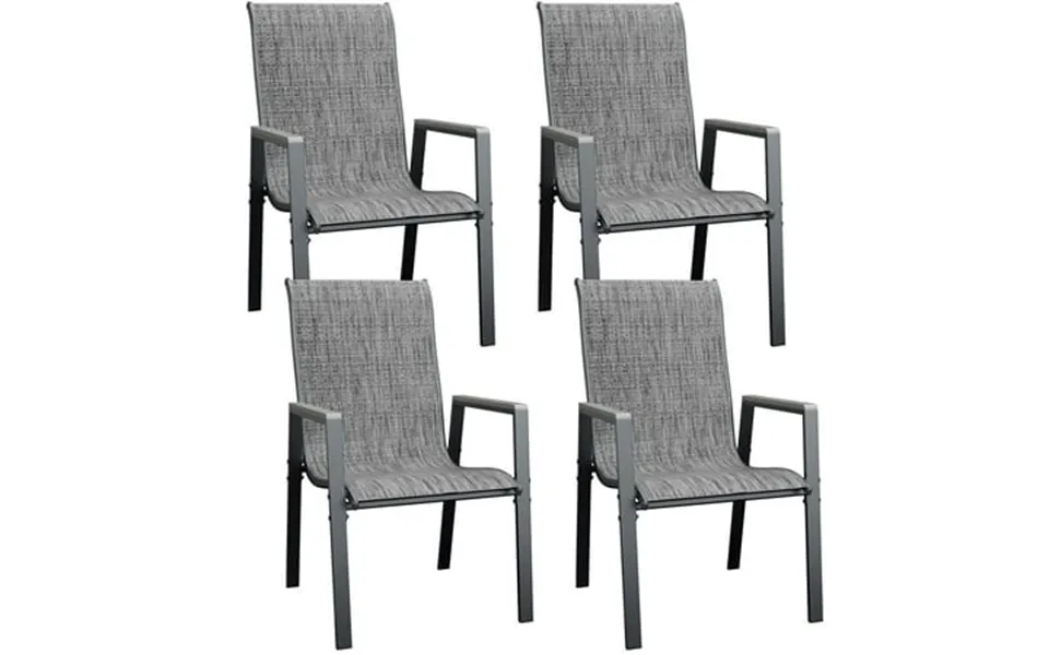 Elposun Outdoor Patio Dining Chairs Set Of 4 Breathable Seat Fabric And Alloy Steel Frame For Backyard Porch Garden Sunr