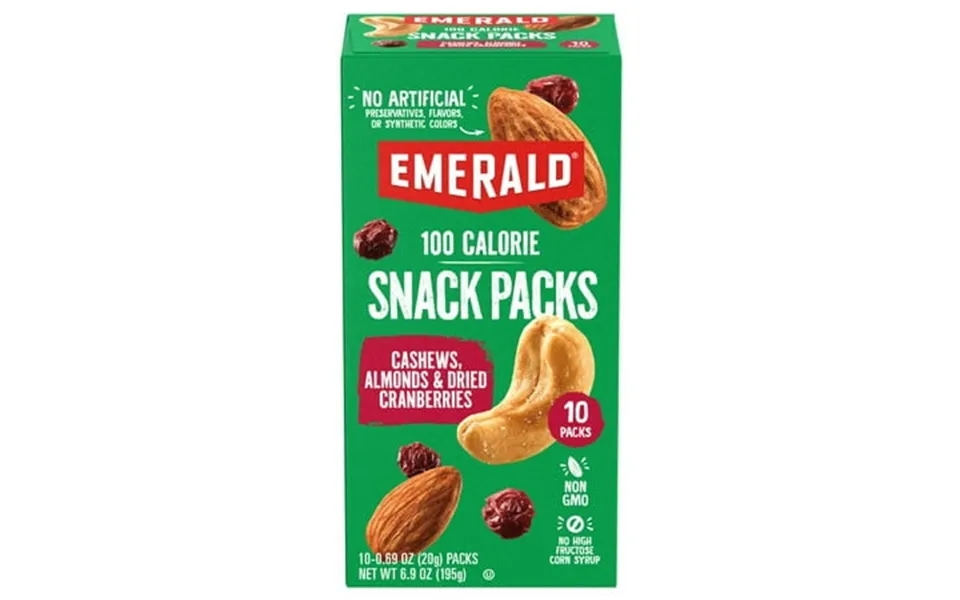 Emerald Nuts Cashews & Almonds With Dried Cranberries 100 Calorie Packs 10 Ct
