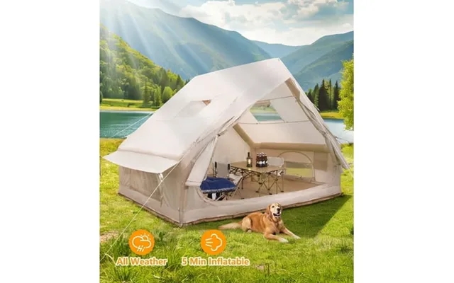 Emossie 4-6 Person Inflatable Camping Tent Glamping Blow Up Tent With Hand Pump Pu3000 Waterproof & Windproof Easy Setup product image