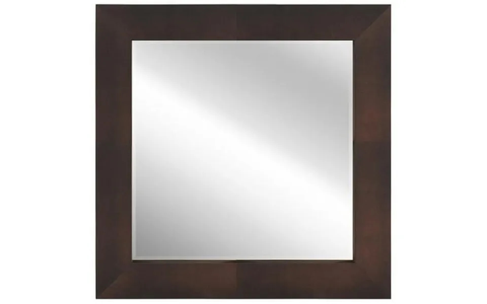 Empire Art Direct Bronze On Black Metallic Shagreen Leather Framed Occasional Beveled Mirror