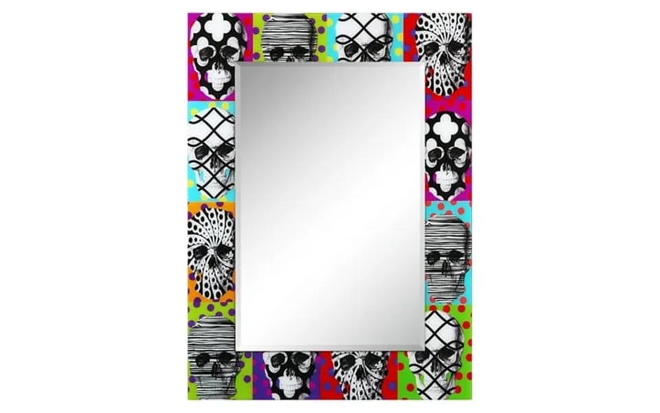 Empire Art Direct Rectangular Beveled Wall Mirror On Abstract Printed Tempered Art Glass - 48 X 36